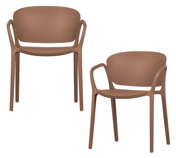 WOOOD Růžová plastová zahradní jídelní židle Bent