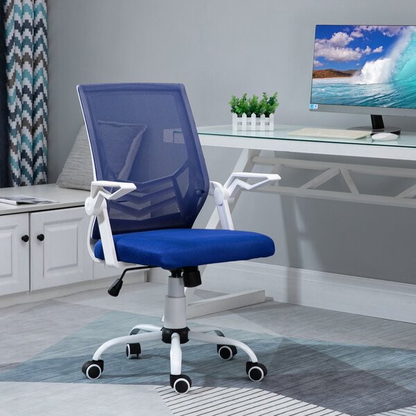 Ergonomická kancelářská židle Vinsetto - otáčecí kancelářská židle s nastavitelnou výškou Modrá | Aosom