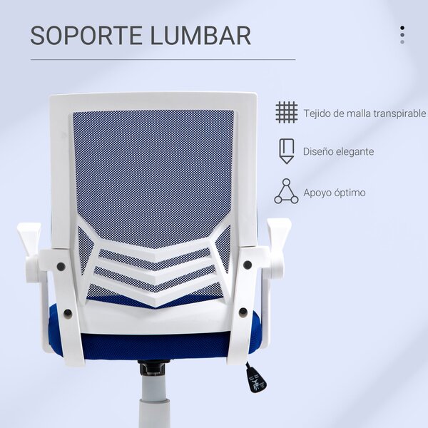 Ergonomická kancelářská židle Vinsetto - otáčecí kancelářská židle s nastavitelnou výškou Modrá | Aosom