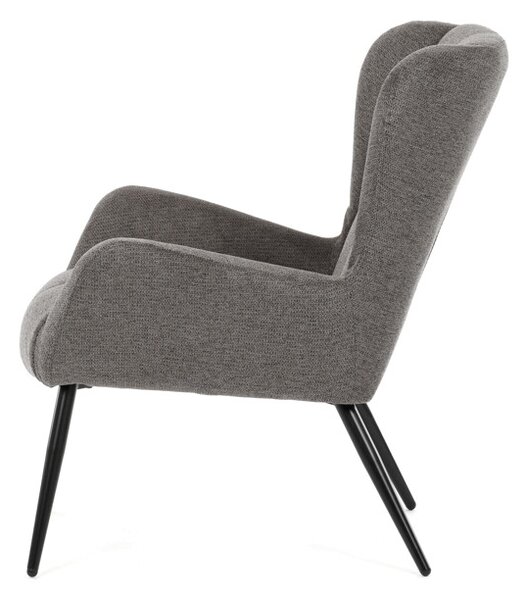 Elegantní šedé křeslo ušák HUG –