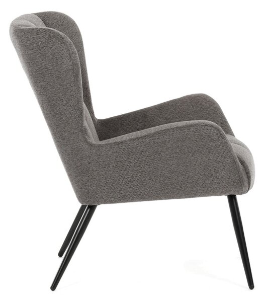 Elegantní šedé křeslo ušák HUG –