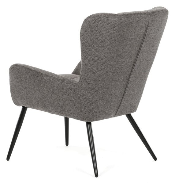 Elegantní šedé křeslo ušák HUG –