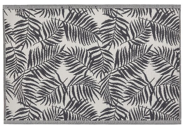 Venkovní koberec 120 x 180 cm černé palmové listy KOTA