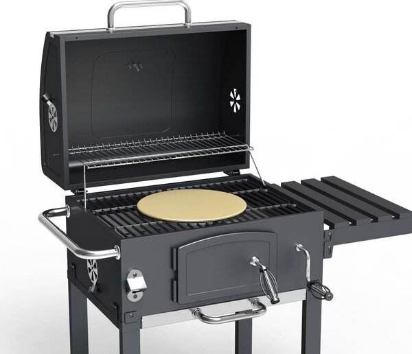 Avenberg Multifunkční BBQ gril Genius + litinový rošt + tál + pizza kámen, 70 x 103 x 105 cm