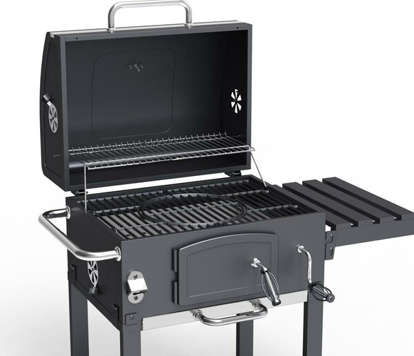 Avenberg Multifunkční BBQ gril Genius + litinový rošt + tál + pizza kámen, 70 x 103 x 105 cm