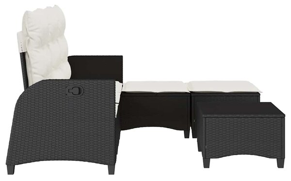 3dílná zahradní sedací souprava polštáři tvaru písmene L černá 3328638