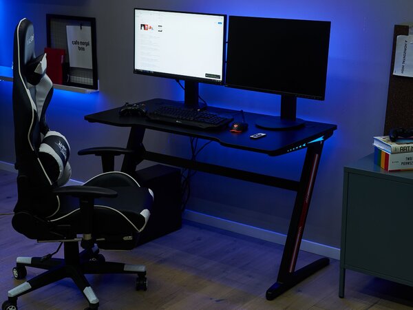 Herní stůl DARFUR Černá 120 cm 60 cm RGB LED