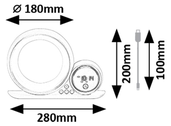 Rabalux WAKEWAY LED RGB stolní lampa s reproduktorem LED/5W/230V