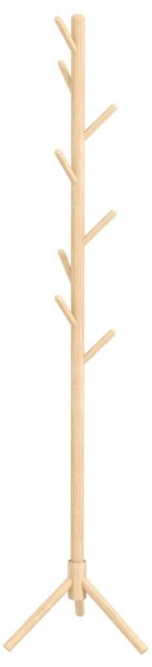 HOMCOM Stojací věšák na kabáty se 8 háčky, dřevěný věšák ve tvaru stromu pro chodbu, předsíň, ložnici 40x40x165 cm přírodní | Aosom