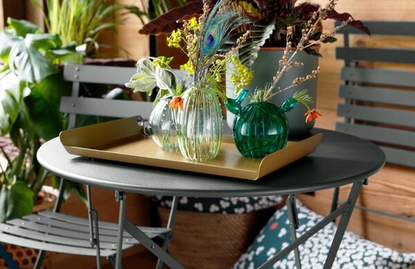 Černý kovový skládací stůl Fermob Bistro Ø 60 cm