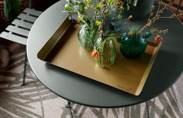 Černý kovový skládací stůl Fermob Bistro Ø 60 cm