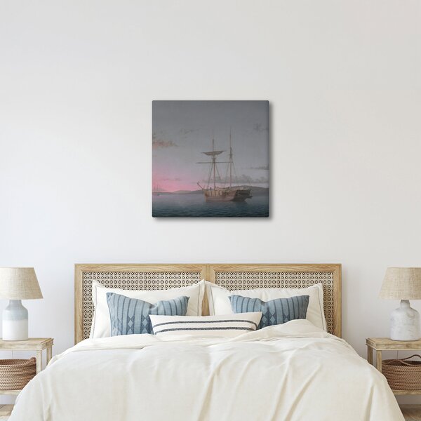 Obraz - Fitz Henry Lane, Lumber Schooners at Evening on Penobscot Bay, reprodukce (30x30 cm)