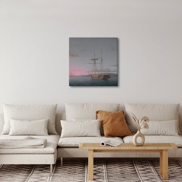 Obraz - Fitz Henry Lane, Lumber Schooners at Evening on Penobscot Bay, reprodukce (30x30 cm)