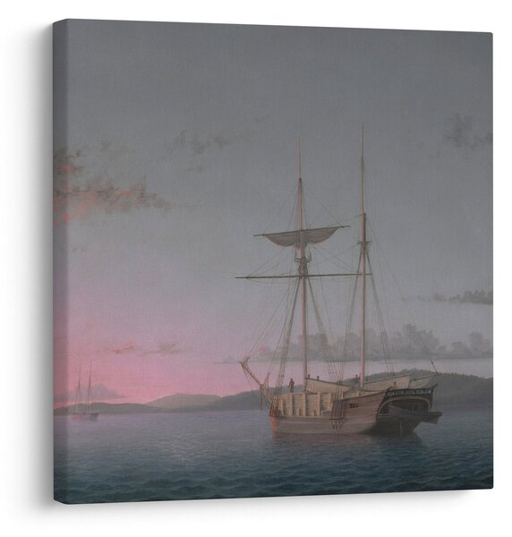 Obraz - Fitz Henry Lane, Lumber Schooners at Evening on Penobscot Bay, reprodukce (30x30 cm)