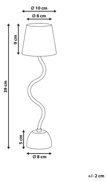 LED bezdrátová stolní lampa VOUGA se stmívačem Kov Béžová