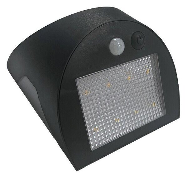 Nedes Solární venkovní nástěnné LED svítidlo se senzorem černé 3W, 300lm, 3000K - 4000K