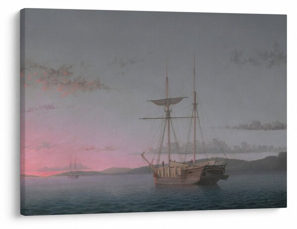 Obraz - Fitz Henry Lane, Lumber Schooners at Evening on Penobscot Bay, reprodukce (70x50 cm)