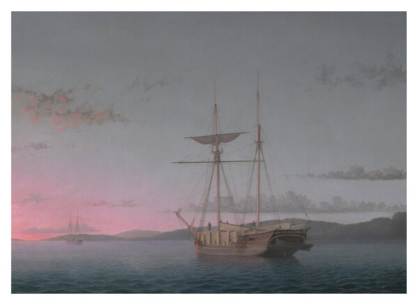 Obraz - Fitz Henry Lane, Lumber Schooners at Evening on Penobscot Bay, reprodukce (70x50 cm)