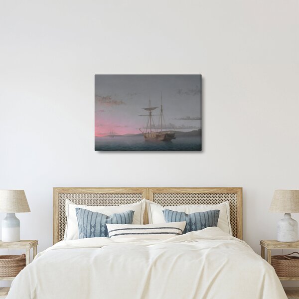 Obraz - Fitz Henry Lane, Lumber Schooners at Evening on Penobscot Bay, reprodukce (70x50 cm)