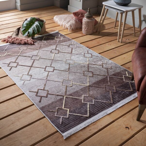 Makro Abra Moderní kusový koberec protiskluzový Hypnotik 06 hnědý Rozměr: 160x230 cm