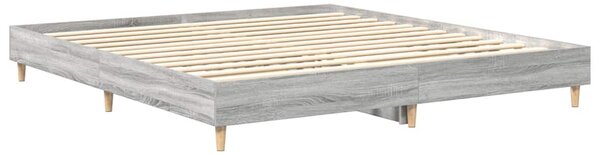 Rám postele bez matrace Grey Sonoma 200x200 cm kompozitní dřevo 3328704