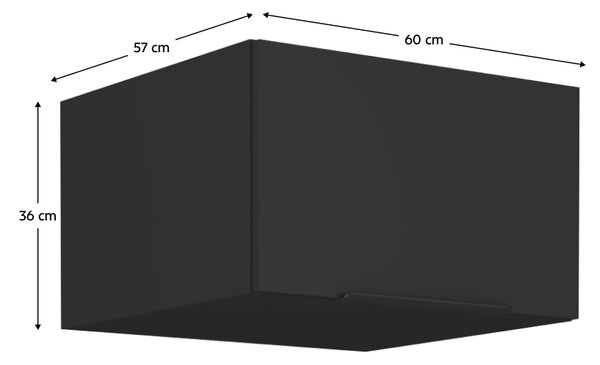 KONDELA Horní skříňka, černá, SIBER 60 NAGU-36 1F