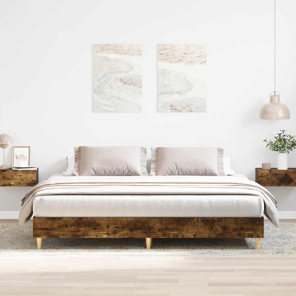 Rám postele bez matrace kouřový dub 160x200cm kompozitní dřevo 3329034