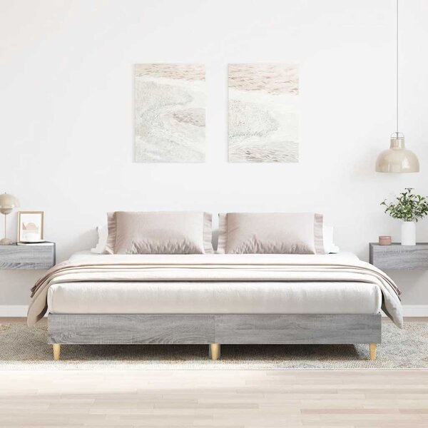 Rám postele bez matrace Grey Sonoma 200x200 cm kompozitní dřevo 3328704