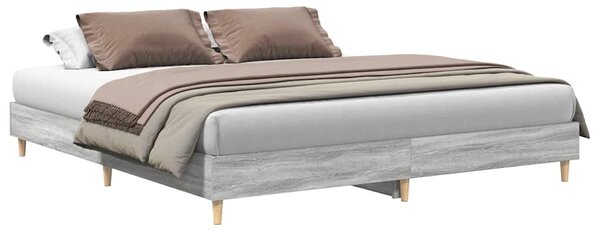 Rám postele bez matrace Grey Sonoma 200x200 cm kompozitní dřevo 3328704
