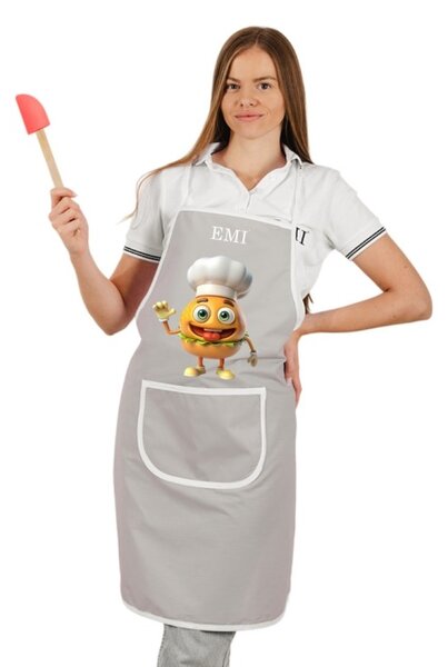 Kuchyňská zástěra Burger EMI, šedá