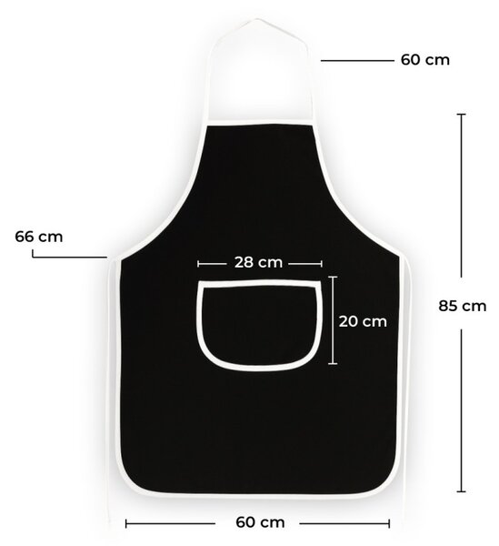 Kuchyňská zástěra Chef EMI, černá