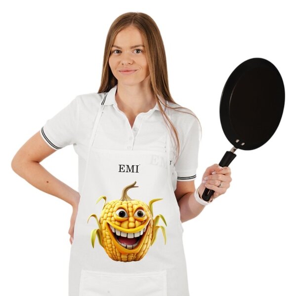 Kuchyňská zástěra Corny EMI, Bílá