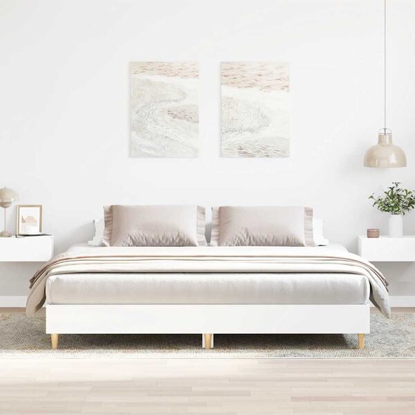 Rám postele bez matrace bílý 180x200cm Dřevěné konstrukce 3329021
