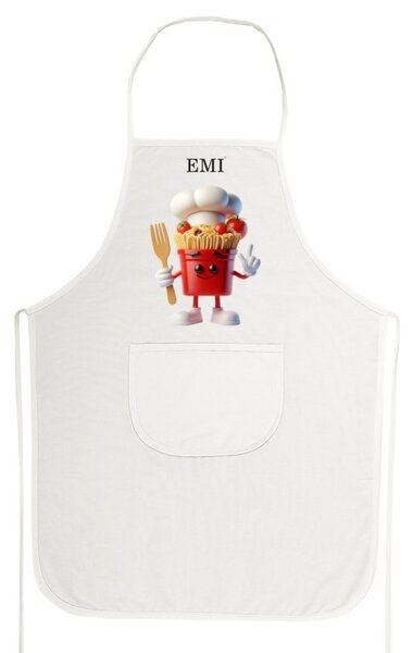 Kuchyňská zástěra Pasta EMI, Bílá