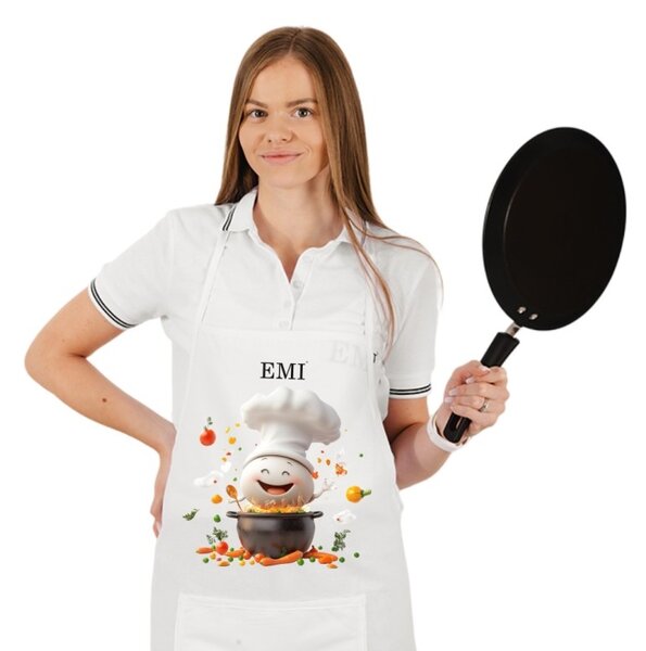 Kuchyňská zástěra Gusto EMI, Bílá