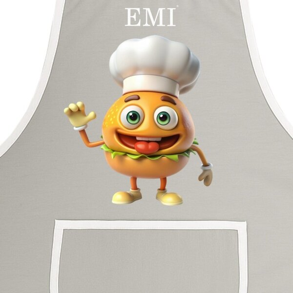 Kuchyňská zástěra Burger EMI, šedá