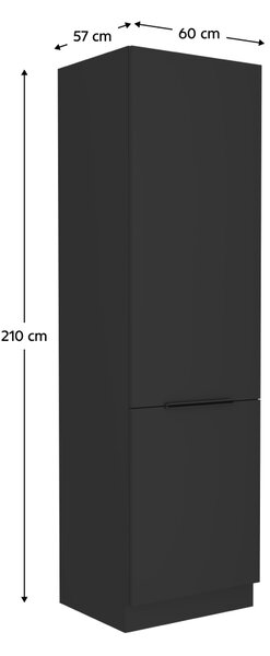 KONDELA Vysoká skříňka, černá, SIBER 60 DK-210 2F