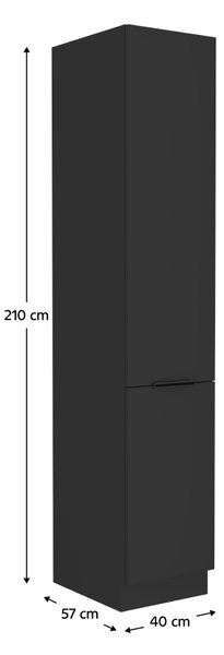 KONDELA Vysoká skříňka, černá, SIBER 40 DK-210 2F