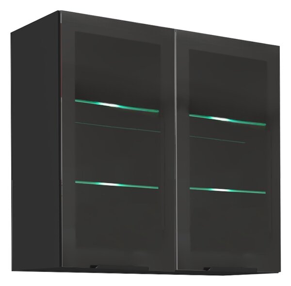 KONDELA Horní skříňka, černá, ARAKA/MENZO/SIBER 80 GS-72 2F
