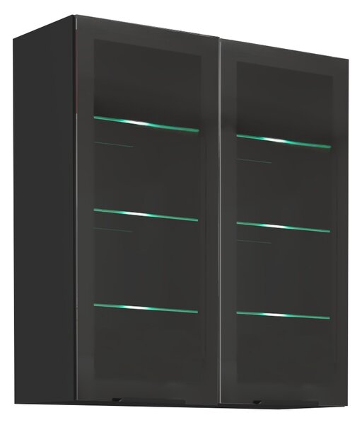 KONDELA Horní skříňka, černá, ARAKA/MENZO/SIBER 80 GS-90 2F