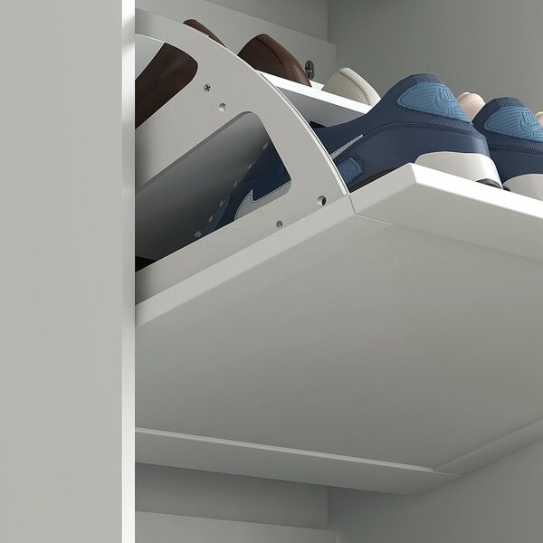 HOMCOM Úzký Botník se 3 Sklápěcími Dvířky, Úložný P prostor pro 18 Párů Bot do Úzkých Chodeb 60x23.5x115 cm Bílý | Aosom