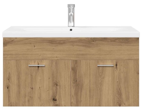 Umyvadlová skříňka s vestavěným umyvadlem dub artisan kompozit 3328910