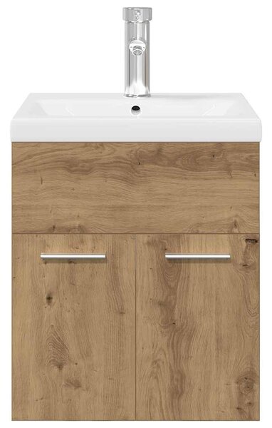 Umyvadlová skříňka s vestavěným umyvadlem a baterie dub artisan 3328906