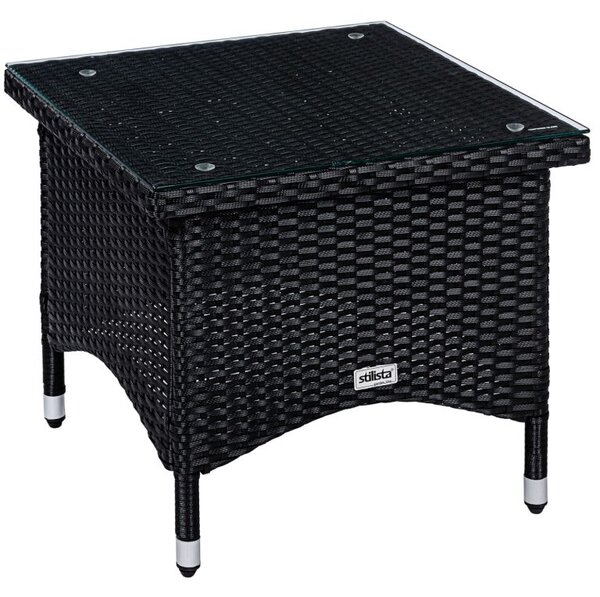 Stilista Odkládací stolek Polyratan, 50 x 50 cm, černý