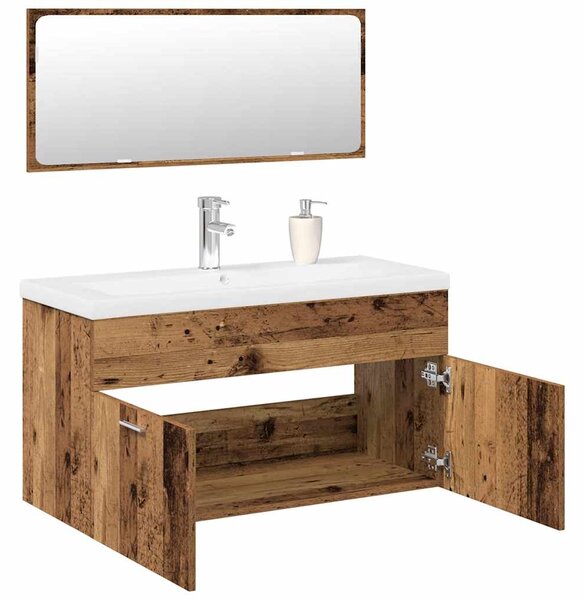 3dílná koupelnová sestava old wood kompozitní dřevo 3328911
