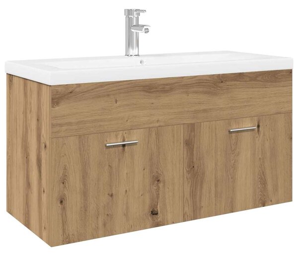 Umyvadlová skříňka s vestavěným umyvadlem dub artisan kompozit 3328910