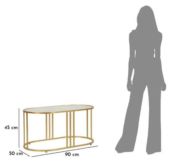 Designový konferenční stolek Baroness 90 cm zlatý