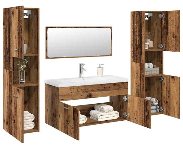 5dílná koupelnová sestava old wood kompozitní dřevo 3328919