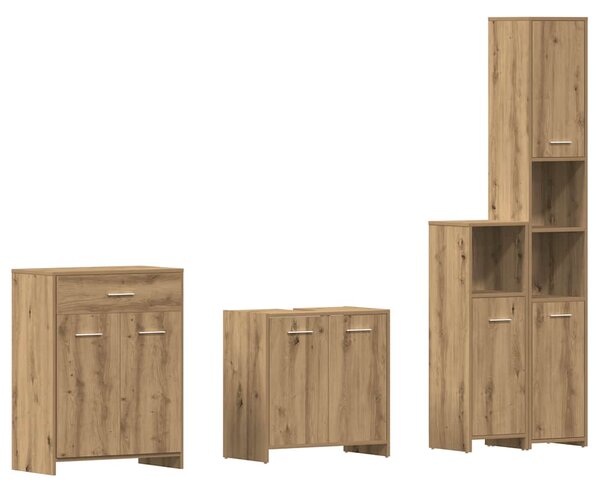 4dílná koupelnová sestava dub artisan kompozitní dřevo 3328942