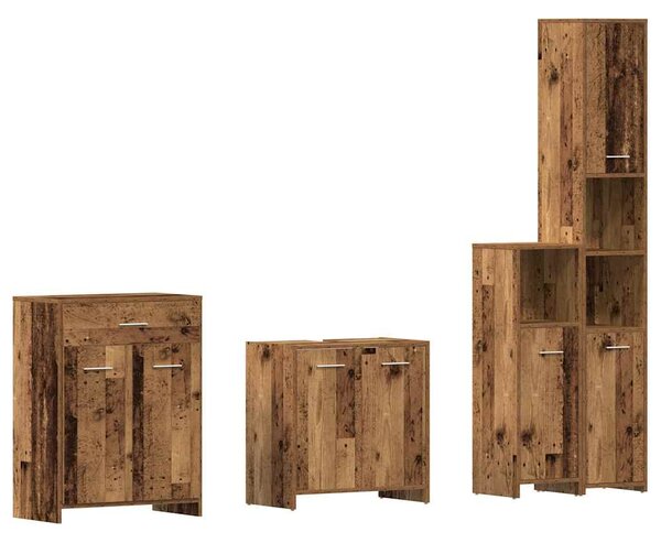 4dílná koupelnová sestava old wood kompozitní dřevo 3328941